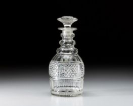 A CUT-GLASS DECANTER, EARLY 19TH CENTURY