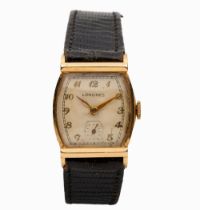 A GENTLEMAN'S GOLD WRISTWATCH, LONGINES