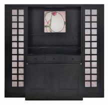 A MAESTRI COLLECTION EBONISED ASH SIDEBOARD, DESIGNED BY CHARLES RENNIE MACKINTOSH, MANUFACTURED BY