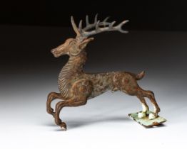 A SMALL CAST-IRON WEATHERVANE FIGURE OF A DEER