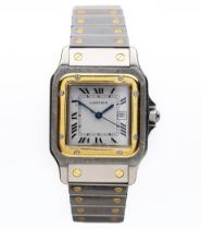 A TWO-TONE WRISTWATCH, CARTIER SANTOS