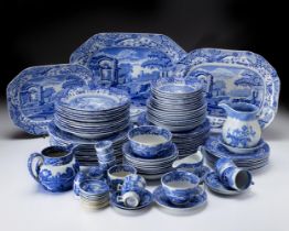 A SPODE 'BLUE ITALIAN' PATTERN ASSEMBLED PART DINNER SERVICE