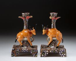 A PAIR OF ARDMORE CANDLESTICKS, 2005