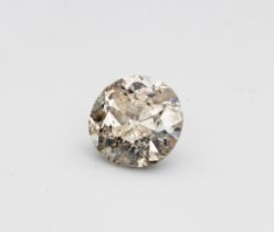 AN UNMOUNTED ROUND BRILLIANT-CUT 'SALT-AND-PEPPER' DIAMOND