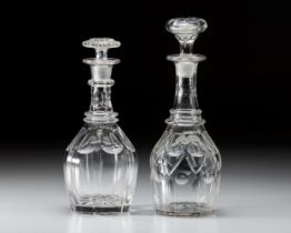TWO CUT-GLASS DECANTERS, EARLY 20TH CENTURY