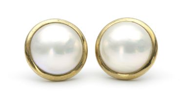 AN EXTRA-LARGE PAIR OF MABÃ‰ PEARL EARRINGS