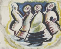 Gerard Sekoto (South African 1913 - 1993) GROUP OF WOMEN