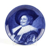 A DUTCH BLUE AND WHITE 'THE LAUGHING CAVALIER' CHARGER