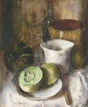 Irmin Henkel (South African 1921 - 1977) STILL LIFE WITH MELON