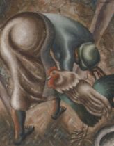 George Diederick During (South African 1917 - 1991) FIGURE AND ROOSTER