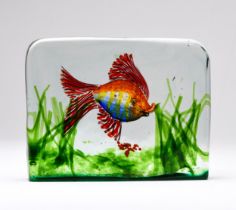 A MURANO GLASS SINGLE FISH AQUARIUM