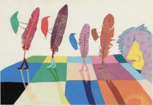 Walter Whall Battiss (South African 1909 - 1982) THE INVENTION OF WALKING FEATHERS