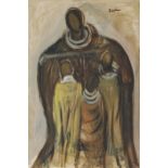 Carl Adolph BÃ¼chner (South African 1921 - 2003) ROBED FIGURES