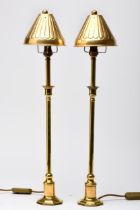 A PAIR OF BRASS TABLE LAMPS, MODERN