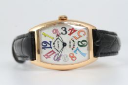 18CT FRANCK MULLER COLOUR DREAMS REFERENCE 7502 QZ, multicoloured Arabic numeral dial, 27 mm 18CT