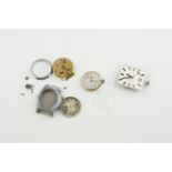 ***TO BE SOLD WITHOUT RESERVE*** GROUP OF WATCH PARTS, priosa automatic movement dial hands, hobmann