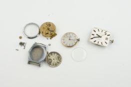 ***TO BE SOLD WITHOUT RESERVE*** GROUP OF WATCH PARTS, priosa automatic movement dial hands, hobmann