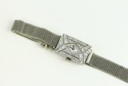 Platinum & Diamond Watch with Mesh Strap (N/R)