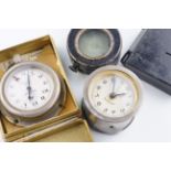 GROUP OF CLOCKS AND COMPASS *** Please view images carefully as they are part of the description,