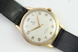 9CT VINTAGE TUDOR PRINCE AUTOMATIC, circular cream dial with arabic numeral hour markers, 34mm 9ct