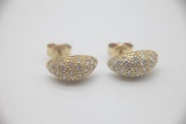 Fine 18ct Gold Diamond Set EarringsWith an estimated 50pts of Diamonds. The earrings are