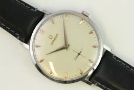 VINTAGE OMEGA JUMBO CK2808 WITH EXTRACT FROM THE ARCHIVES 1956, circular cream dial with baton