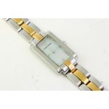 LADIES EMPORIO ARMANI MOTHER OF PEARL QUARTZ WATCH, rectangular mother of pearl dial with