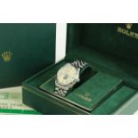 VINTAGE ROLEX AIR KING 5500 POOL INTAIRDRIL BOX AND PAPERS 1977, circular silver dial with baton