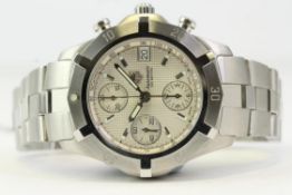 TAG HEUER CHRONOGRAPH AUTOMATIC REFERENCE CN2110, circular silver dial with baton hour markers,