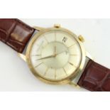 VINTAGE JAEGER LE COULTRE MEMOVOX AUTOMATIC, circular silver dial with baton hour markers, date