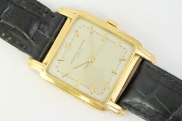 VINTAGE 18CT VACHERON & CONSTANTIN DRESS WATCH, square dial with baton and dot markers, heavy 18ct