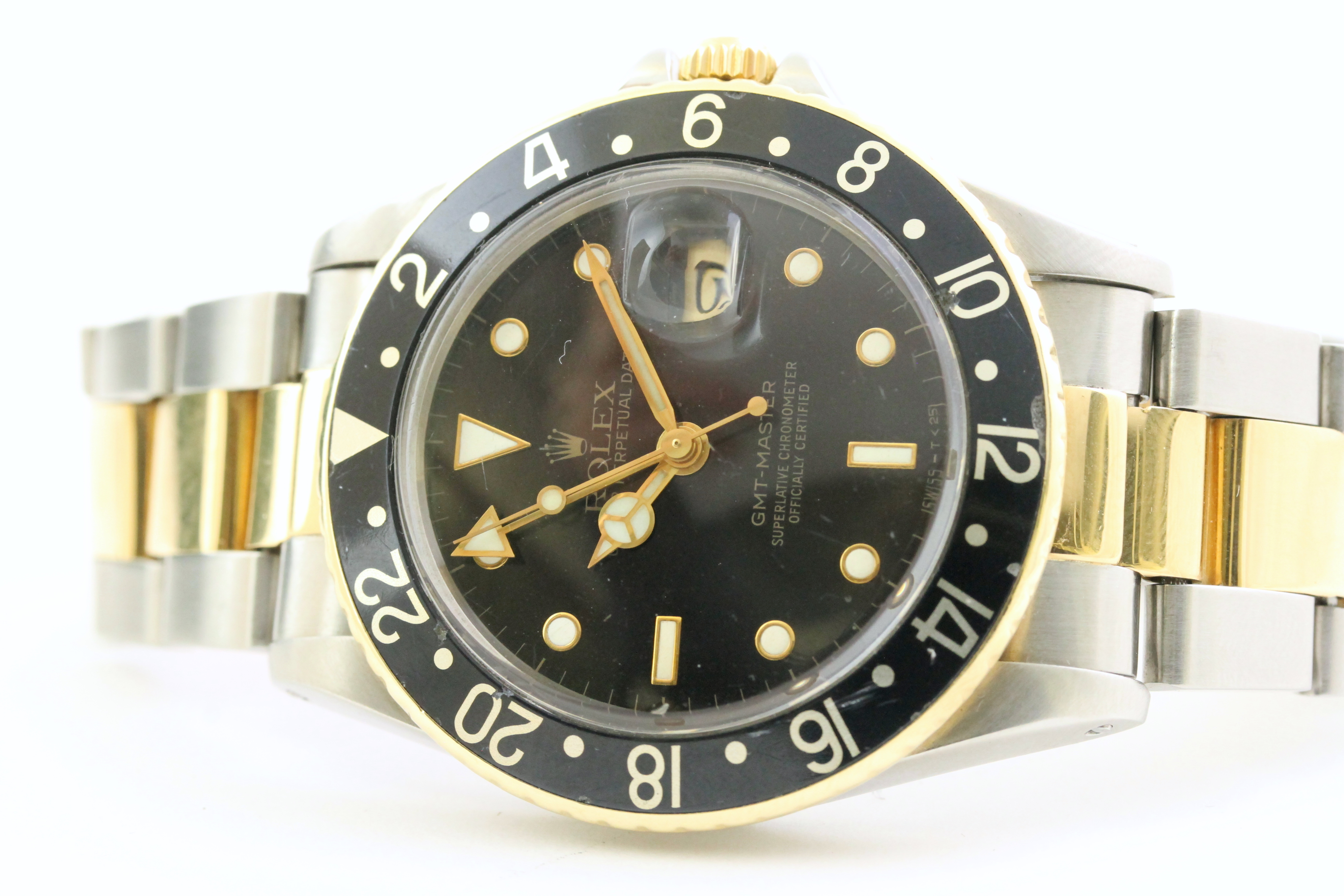 VINTAGE ROLEX GMT MASTER 16753 STEEL AND GOLD CIRCA 1982 - Image 4 of 5