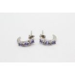 9ct white gold tanzanite & diamond jacket earrings (1.9g)