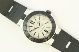 BVLGARI SPORTS WATCH REFERENCE AL 32 TA, white dial black hour markers, black outer bezel, 24mm