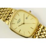 ROTARY MENS WATCH, gold plated, case stickers, quartz, not currently running