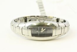 MAURICE LACROIX 32859 , black rectangular dial, stainless steel case and bracelet, 20mm, quartz