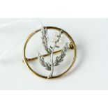 Vintage 9ct gold and seedpearl wheat brooch . Hallmarked . Measures 2.5 cm wide. Weighs 4 grams