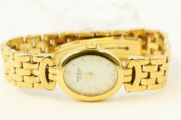RAYMOND WEIL DRESS WATCH REFERENCE 5889, gold plated, oval white dial, Roman numerals, 20mm, quartz