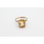 9ct gold vintage citrine statement ring (2.6g)