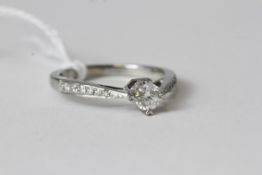 Fine 9ct White Gold 50pt Diamond Solitaire RingMarked 0.50 for 50pts as well as a full 9ct Gold