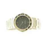 BVLGARI AUTOMATIC DRESS WATCH REFERENCE BB33SS / L3069, black dial, baton hour markers, engraved