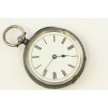 SILVER POCKET WATCH REFERENCE 176484, circular white dial with roman numeral hour markers, 37mm