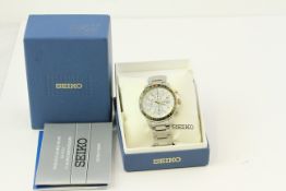 *TO BE SOLD WITHOUT RESERVE* SEIKO SOLAR CHRONOGRAPH BOX AND PAPERS