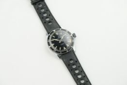SIGMA-VALMON SKIN DIVER WRISTWATCH, circular black dial with hour markers and hands, 36mm case