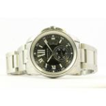 CARTIER, CALIBRE DE CARTIER REFERENCE 3386 AUTOMATIC, black dial with white Roman numerals,