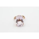 9ct rose gold amethyst statement ring (4.4g)