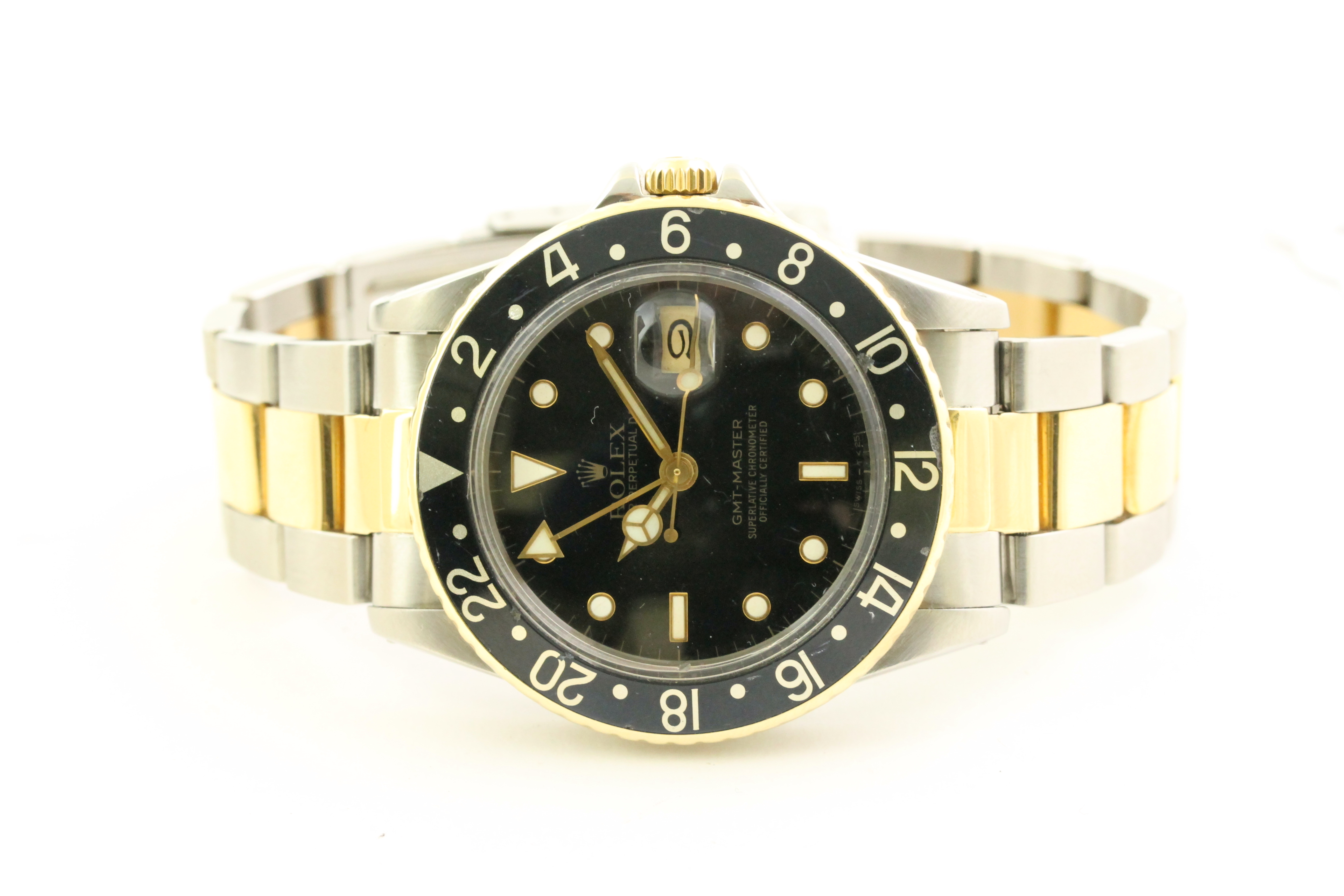 VINTAGE ROLEX GMT MASTER 16753 STEEL AND GOLD CIRCA 1982 - Image 3 of 5