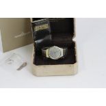 JAEGER LE COULTRE INTEGRATED BRACELET BOX AND PAPERS 1988, circular silver dial with baton hour