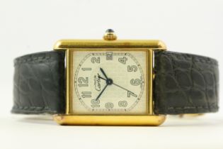 MUST DE CARTIER TANK REFERENCE 2413, white cartier logo dial with Arabic numerals, 26mm silver