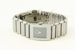 RADO DIASTAR REFERENCE 01.153.0747.3.020 WITH PAPERS, black dia and mirror finish bracelet 20mm
